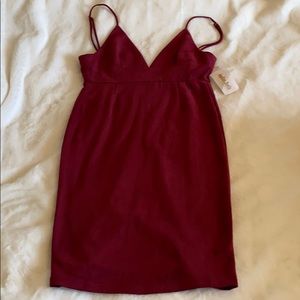 New with tags suede wine midi bodycon dress